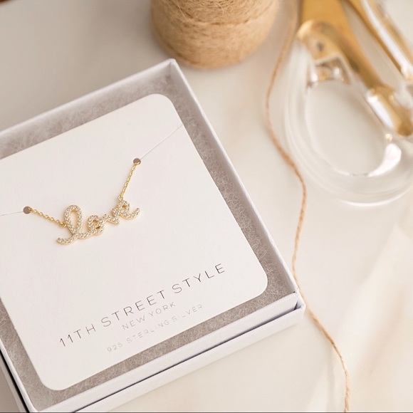 Love Crystal Necklace | 14k Gold Plated - Picture 2 of 8